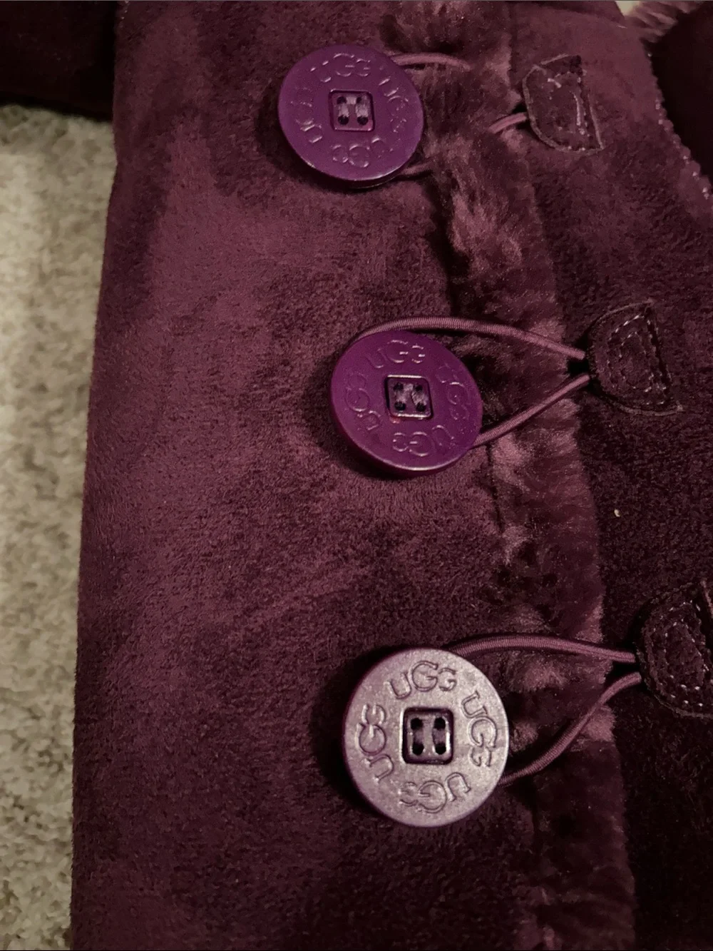 UGG Women's Purple Button-Trim Suede Winter Boots. 9. Perfect condition!
